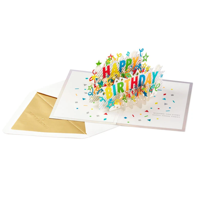 Hallmark Happy Birthday Cake 3D Pop-Up Birthday Card 2 Hallmark Happy Birthday Cake 3D Pop-Up Birthday Card - Image 2