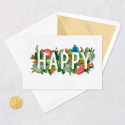 Hallmark Floral Happy Quilled Paper Handmade Birthday Card -Featured Home Stores Happy and Flowers Quilled Paper Birthday Card for Her 1299LAD2728 05