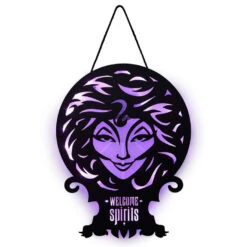 Hallmark Disney The Haunted Mansion Madam Leota Lighted Hanging Sign, 11x16 -Featured Home Stores Haunted Mansion Madame Leota Metal Sign With Light 1HGN1503 04