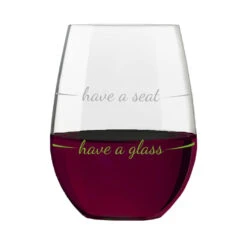 Have A Glass Have A Seat Stemless Wine Glass, 16 Oz. 5 Have A Glass Have A Seat Stemless Wine Glass, 16 Oz. -Featured Home Stores Have a Glass Have a Seat Stemless Wine Glass PWSUG002 03