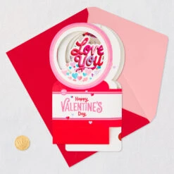 Hallmark All My Love Snow Globe Musical 3D Pop-Up Valentine's Day Card With Motion -Featured Home Stores Hearts Snow Globe 3D PopUp Music Motion Valentines Day Card 1299VAY9986 05