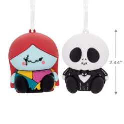 Better Together Disney Tim Burton's The Nightmare Before Christmas Jack And Sally Magnetic Hallmark Ornaments, Set Of 2 -Featured Home Stores Jack Skellington and Sally Christmas Ornaments 3HCM2400 03