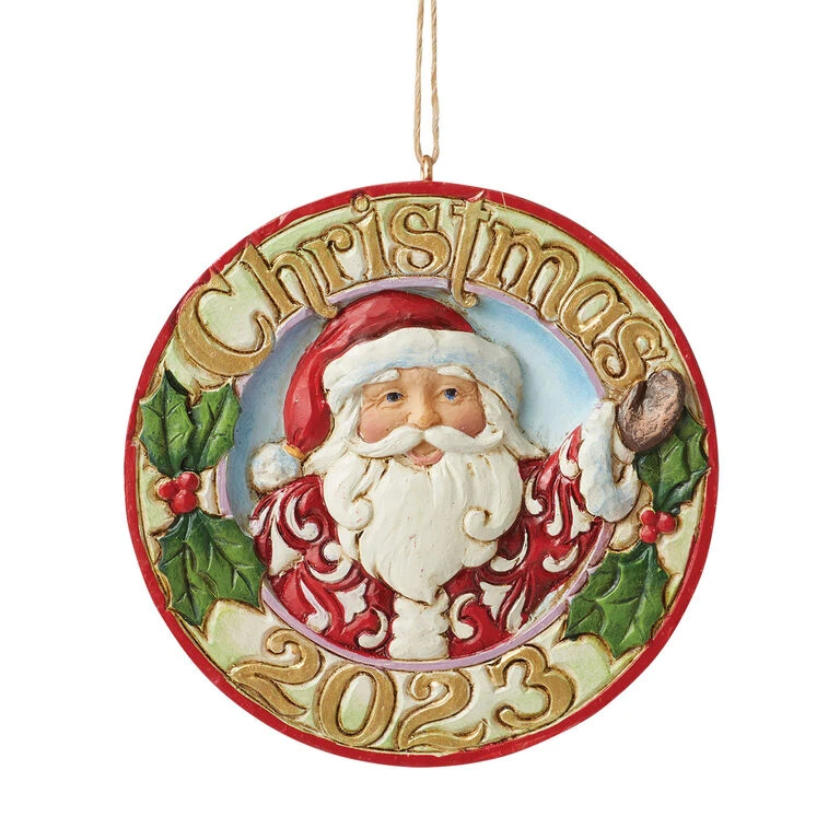 Enesco Jim Shore Dated 2023 Jolly Santa Ornament 1 Enesco Jim Shore Dated 2023 Jolly Santa Ornament