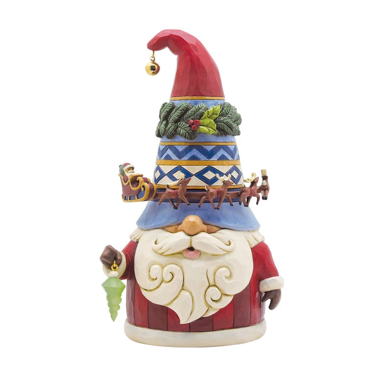 Enesco Jim Shore Gnome With Rotating Santa Sleigh Hat Figurine, 8.85" 1 Enesco Jim Shore Gnome With Rotating Santa Sleigh Hat Figurine, 8.85"