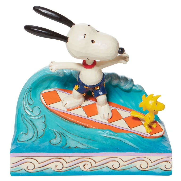 Enesco Jim Shore Peanuts Snoopy & Woodstock Surfing Figurine, 5.5" 1 Enesco Jim Shore Peanuts Snoopy & Woodstock Surfing Figurine, 5.5"