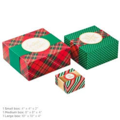 Hallmark Joy To You 3-Pack Christmas Gift Boxes, Assorted Sizes And Designs -Featured Home Stores Joy to You Assorted Christmas Gift Boxes 55XBC1128 03