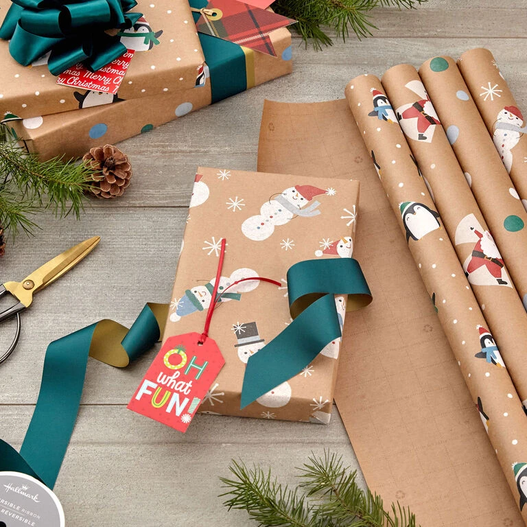 Hallmark Kraft Assorted 4-Pack Christmas Wrapping Paper, 88 Sq. Ft. 2 Hallmark Kraft Assorted 4-Pack Christmas Wrapping Paper, 88 Sq. Ft. - Image 2