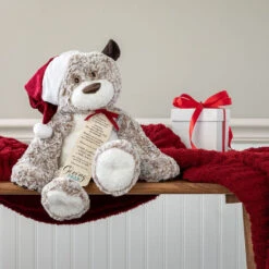 Large Giving Bear In Santa Hat Stuffed Animal, 16" -Featured Home Stores Large Giving Bear in Santa Hat Stuffed Animal 5004770063 03