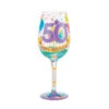 Lolita Happy 50th Birthday Handpainted Wine Glass, 15 Oz.