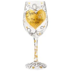 Lolita® Cheers To The Happy Couple Handpainted Wine Glass, 15 Oz.