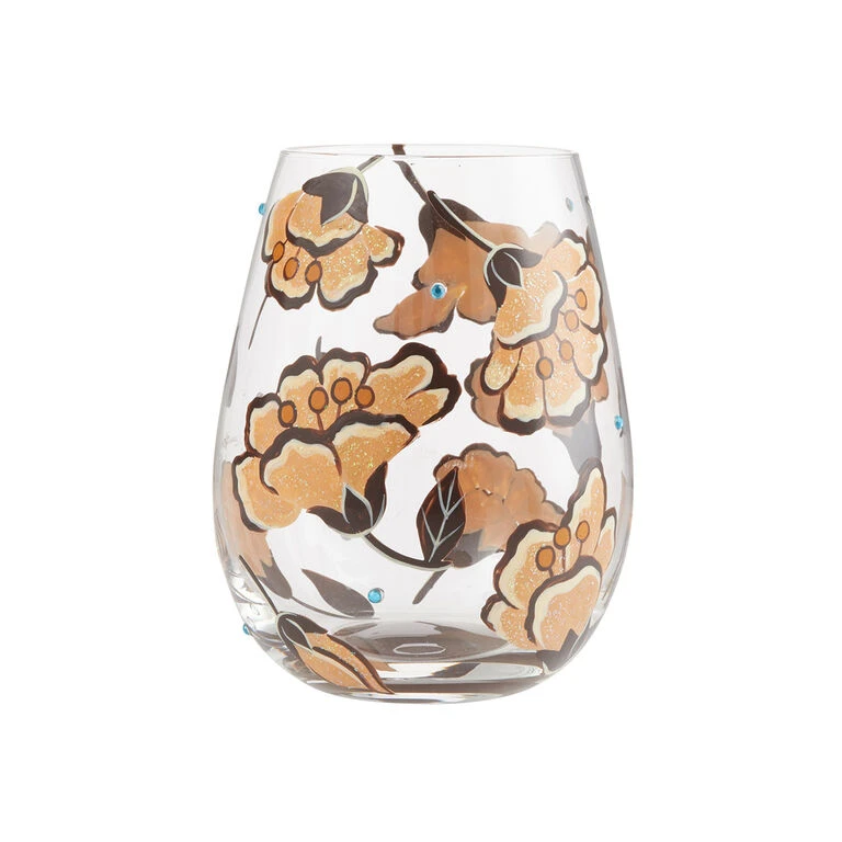 Enesco Lolita Jungle Beauty Handpainted Stemless Wine Glass, 20 Oz. 1 Enesco Lolita Jungle Beauty Handpainted Stemless Wine Glass, 20 Oz.
