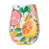 Lolita Tropical Fruit Handpainted Stemless Wine Glass, 20 Oz.