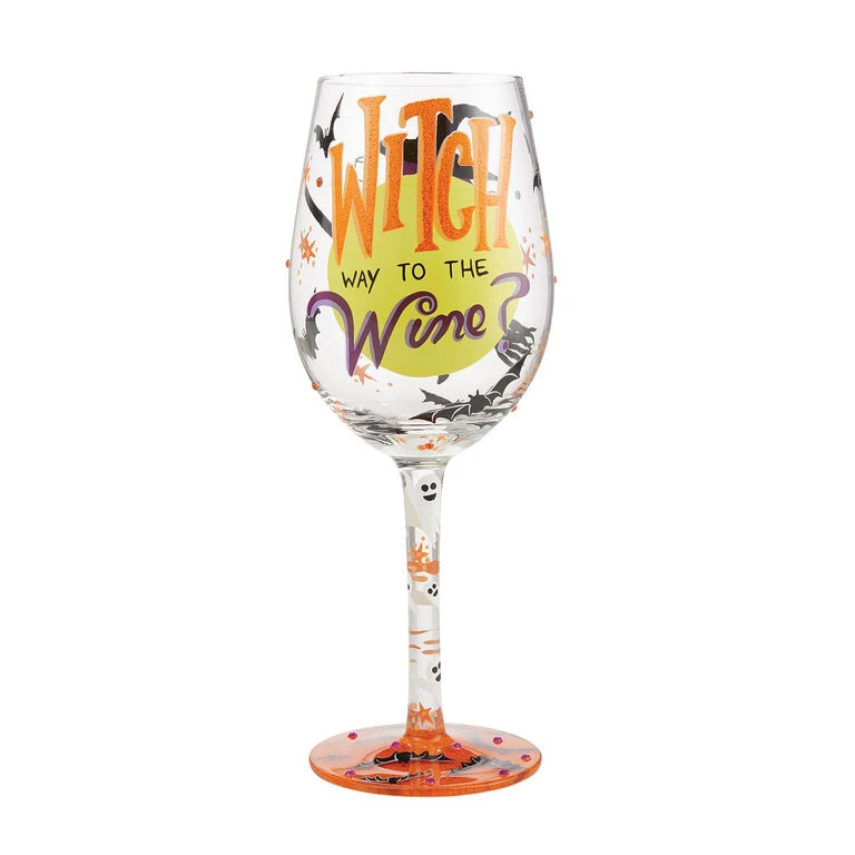 Enesco Lolita Witch Way To The Wine Glass, 15 Oz. 1 Enesco Lolita Witch Way To The Wine Glass, 15 Oz.