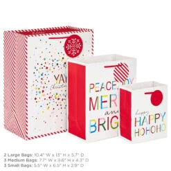 Hallmark Merry And Bright 8-Pack Christmas Gift Bags, Assorted Sizes And Designs -Featured Home Stores Merry and Bright Assortment Christmas Gift Bags 5XGB1402 03
