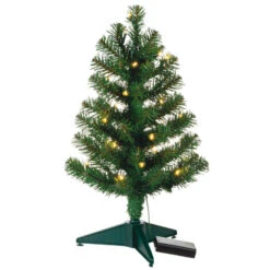 Hallmark Miniature Evergreen Pre-Lit Christmas Tree, 18.75" -Featured Home Stores Miniature Green PreLit Christmas Tree 2499QSB6253 06