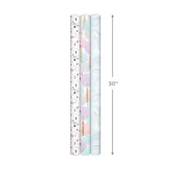 Hallmark Modern Muted 3-Pack Wrapping Paper, 55 Sq. Ft. Total 15 Hallmark Modern Muted 3-Pack Wrapping Paper, 55 Sq. Ft. Total -Featured Home Stores Modern Muted 3Pack Wrapping Paper Rolls 5EWR6369 08