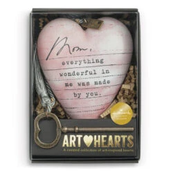 Demdaco Mom Dear You Art Heart Sculpture, 3.5" -Featured Home Stores Mom Dear You Art Heart Sculpture With Tassel and Key 1008000003 03