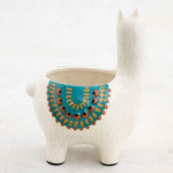 Natural Life Cream Ceramic Llama Planter 5 Natural Life Cream Ceramic Llama Planter -Featured Home Stores Natural Life Cream Ceramic Llama Planter PLNT073 03