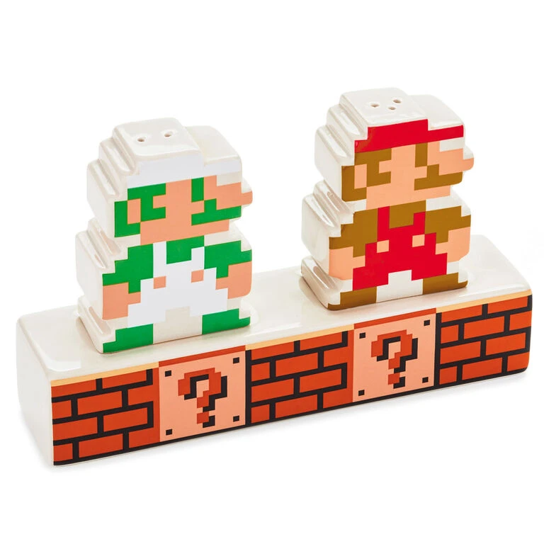 Hallmark Nintendo Super Mario Bros.® Mario And Luigi Salt And Pepper Shakers, Set Of 3 2 Hallmark Nintendo Super Mario Bros.® Mario And Luigi Salt And Pepper Shakers, Set Of 3 - Image 2