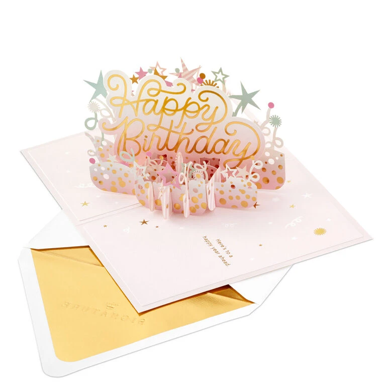 Hallmark Here's To A Happy Year Ahead 3D Pop-Up Birthday Card 2 Hallmark Here's To A Happy Year Ahead 3D Pop-Up Birthday Card - Image 2
