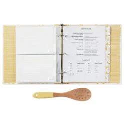 Hallmark Pasta Recipe Organizer Book With Wooden Strainer Spoon -Featured Home Stores PastaThemed Recipe Binder With Wood Spoon 1TOG1035 03