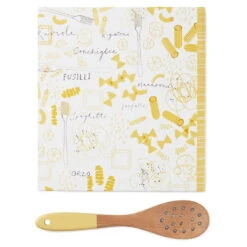 Hallmark Pasta Recipe Organizer Book With Wooden Strainer Spoon -Featured Home Stores PastaThemed Recipe Binder With Wood Spoon 1TOG1035 04