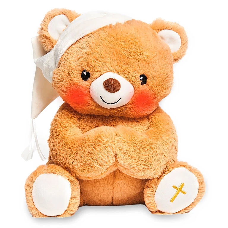 Paws For Prayer Bear Stuffed Animal With Music And Light, 10" H 1 Paws For Prayer Bear Stuffed Animal With Music And Light, 10" H