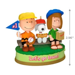 Hallmark The Peanuts® Gang Batter Up! Musical Ornament -Featured Home Stores Peanuts Gang Watching Baseball Keepsake Ornament 3299QXI7059 03