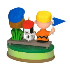 Hallmark The Peanuts® Gang Batter Up! Musical Ornament -Featured Home Stores Peanuts Gang Watching Baseball Keepsake Ornament 3299QXI7059 06