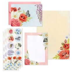 Hallmark Pink Floral Stationery Set And Desk Organizer Box -Featured Home Stores Pink Floral Stationery Set and Note Cards in Box 5STZ1186 03