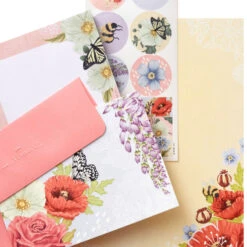 Hallmark Pink Floral Stationery Set And Desk Organizer Box -Featured Home Stores Pink Floral Stationery Set and Note Cards in Box 5STZ1186 04