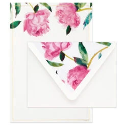 Hallmark Pink Peonies Stationery Set, Box Of 20 -Featured Home Stores Pink Peonies Stationery Set 1499STN1137 03
