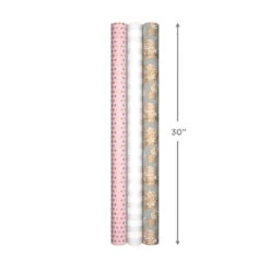 Hallmark Pink And Gray 3-Pack Wrapping Paper, 85 Sq. Ft. Total -Featured Home Stores Pink and Gray 2 Standard 1 Foil 3Pack Gift Wrap 5EWR6421 08