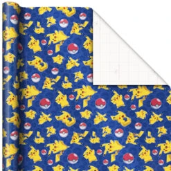Hallmark Assorted Pokémon Wrapping Paper 3-Pack, 60 Sq. Ft. -Featured Home Stores Pokmon Wrapping Paper for Kids Birthdays 5EWR2645 04