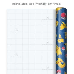 Hallmark Assorted Pokémon Wrapping Paper 3-Pack, 60 Sq. Ft. -Featured Home Stores Pokmon Wrapping Paper for Kids Birthdays 5EWR2645 08