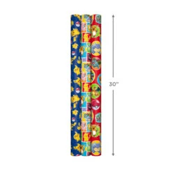 Hallmark Assorted Pokémon Wrapping Paper 3-Pack, 60 Sq. Ft. -Featured Home Stores Pokmon Wrapping Paper for Kids Birthdays 5EWR2645 09
