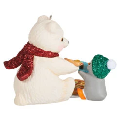 Hallmark Snowball And Tuxedo Sharing A Slice Ornament -Featured Home Stores Polar Bear and Penguin Keepsake Ornament 1799QXR8049 06