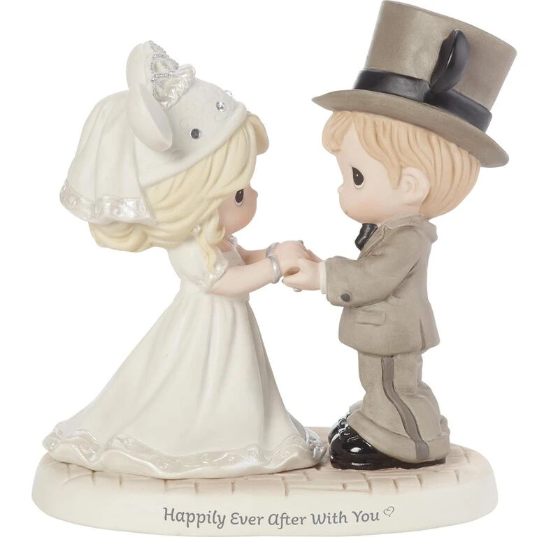 Precious Moments Happily Ever After Disney Wedding Couple Figurine, 6" 1 Precious Moments Happily Ever After Disney Wedding Couple Figurine, 6"