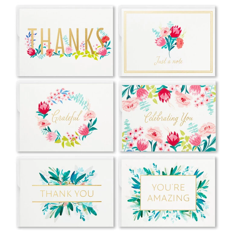Hallmark Pretty Floral Assorted Blank Thank-You Notes, Box Of 24 2 Hallmark Pretty Floral Assorted Blank Thank-You Notes, Box Of 24 - Image 2
