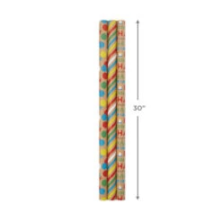 Hallmark Primary Birthday 3-Pack Kraft Wrapping Paper, 105 Sq. Ft. Total -Featured Home Stores Primary Birthday 3Pack Kraft Wrapping Paper 5EWR6409 03