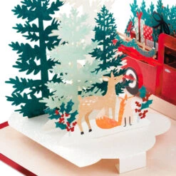 Hallmark Joy To You 3D Pop-Up Christmas Card -Featured Home Stores Red Truck 3D PopUp Christmas Card 1299IXC7122 04