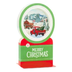Hallmark Red Truck Snow Globe Musical 3D Pop-Up Christmas Card With Motion -Featured Home Stores Red Truck Snowglobe 3D PopUp Music Motion Christmas Card 1299XOD9992 03