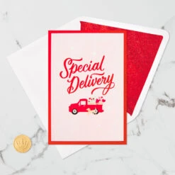 Hallmark Special Delivery 3D Pop-Up Valentine's Day Card -Featured Home Stores Red Truck With Flowers 3D PopUp Valentines Day Card 1299IAV6066 06