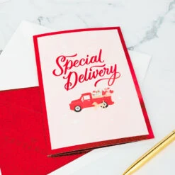 Hallmark Special Delivery 3D Pop-Up Valentine's Day Card -Featured Home Stores Red Truck With Flowers 3D PopUp Valentines Day Card 1299IAV6066 07