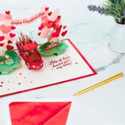 Hallmark Special Delivery 3D Pop-Up Valentine's Day Card -Featured Home Stores Red Truck With Flowers 3D PopUp Valentines Day Card 1299IAV6066 08