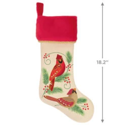 Hallmark The Beauty Of Birds Stocking -Featured Home Stores RedWhite Birds and Holly Keepsake Stocking 1QSB6309 03