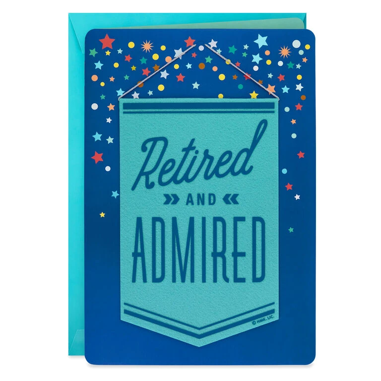 Hallmark 16" Retired And Admired Jumbo Retirement Card With Banner 1 Hallmark 16" Retired And Admired Jumbo Retirement Card With Banner