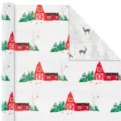 Hallmark Rustic Winter 3-Pack Reversible Metallic Christmas Wrapping Paper, 120 Sq. Ft. -Featured Home Stores Rustic Winter Reversible Christmas Wrapping Paper 5JXW1034 06