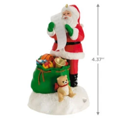 Hallmark Checking It Twice Ornament With Light And Sound 8 Hallmark Checking It Twice Ornament With Light And Sound -Featured Home Stores Santa Checking His List Keepsake Ornament 2999QGO2657 03
