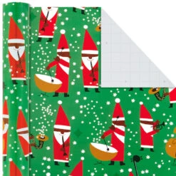 Hallmark Santa Fun 3-Pack Christmas Wrapping Paper Assortment, 120 Sq. Ft. -Featured Home Stores Santa Fun Hallmark Mahogany Christmas Wrapping Paper 5JXW1037 06